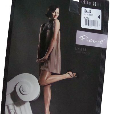 NIP Fiore Elte 20 Idalia Black Gloss Tights w Satin Gloss E5030 Sz 4