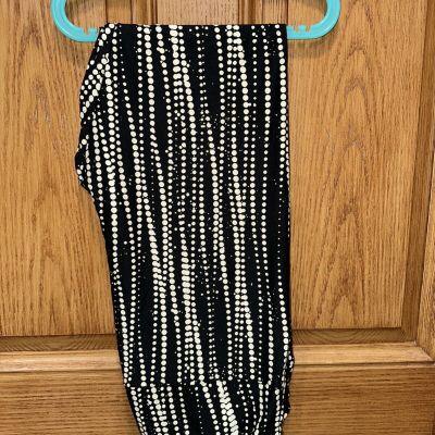 NEW LuLaRoe TC2 Leggings BLACK WHITE Line Stripe POLKA DOT Icicles Pearls Ribbon