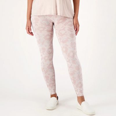 AnyBody Jacquard Smoothing Legging Pink Floral Size XS A554197
