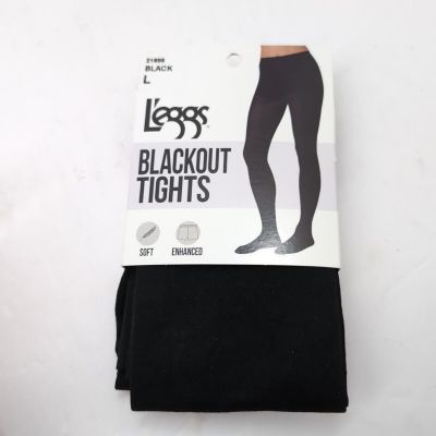 Leggs Size Large Blackout Shaping Tights~Black~145-200lbs 21685