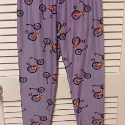 Womens Purple Leggings Plus Size 14-22 Bicycle Design