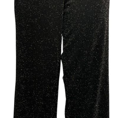 Girl With Curves Women's Leggings Sz L Glitter Knit Straight Leg Black A554698