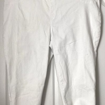 TERRA & SKY WHITE STRETCH PULLON CAPRI JEGGING  Sz 4X*