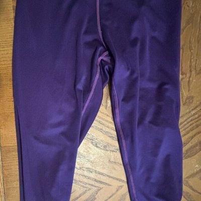 Adore Me Leggings Women's Sz S-Workout Running Yoga-Purple w/Lace at the Ankles