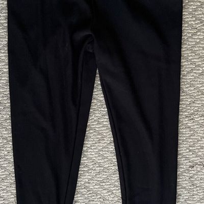 Orvis Fleece Lined Leggings Womens Large Black High Rise Cozy Soft Yoga Pants