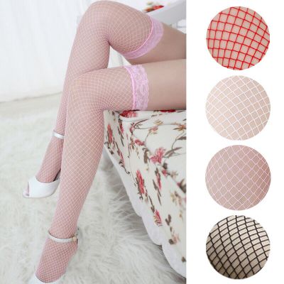 Lady Womens Sexy Lingerie Fishnet Lace Mesh High Thigh Stockings Pantyhose Socks