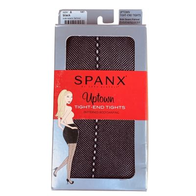 SPANX  Uptown Tight-end Tights Black Side Seam Fishnet Size A