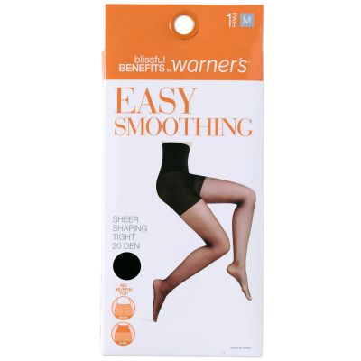 Blissful Benefits by Warner's Easy Smoothing Sheer Pantyhose, Black - Size L