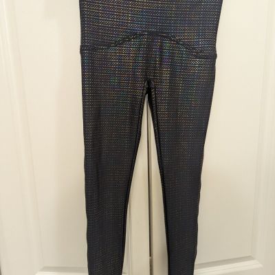 Spanx by Sara Blakely High Rise Black Metallic colorful Dots Leggings S Small