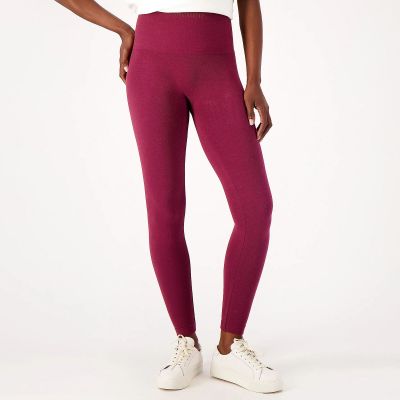 Breezies Size 1X Seamless Cotton Legging ZINFANDEL WINE A508645 QVC