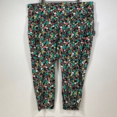 Torrid Multi Color Layered Skulls High Rise Crop Leggings Size 4 NEW 26 (4X)