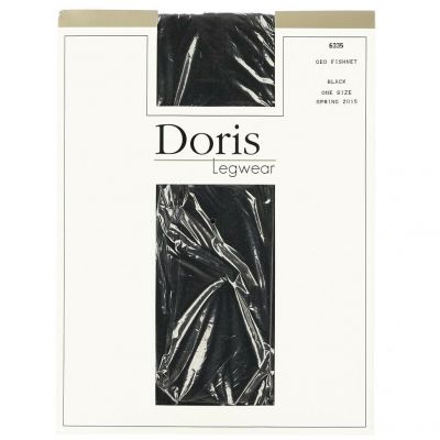 DORIS LEGWEAR 'Geo' Fishnet Tights Black One Size 135968