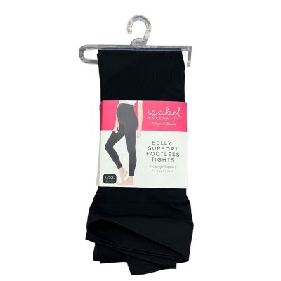Isabel Maternity Belly Support Seamless Footless Tights L / XL Black