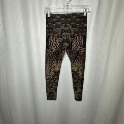 Allsaints Brown Animal Print Crop Leggings