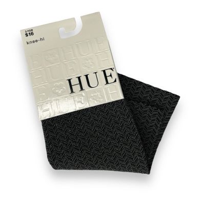 HUE Shimmer Herringbone Knee Hi Womens One Size Steel 1 Pair NEW