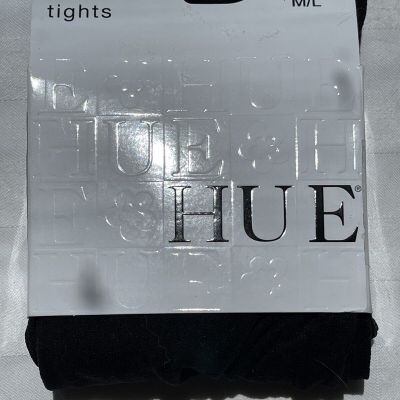 HUE TIGHTS - BLACK OPAQUE CONTROL TOP SIZE M/L - TWO PACK