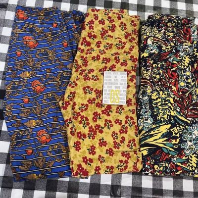 Lularoe OS one size  Leggings 3 pack u get 3 stripes floral NWT