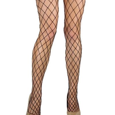 NEW Leg Avenue Spandex Diamond Net Pantyhose Black One Size