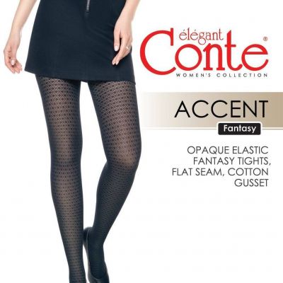 Conte Tights Accent - Diamond Pattern High-Quality Fantasy Pantyhose