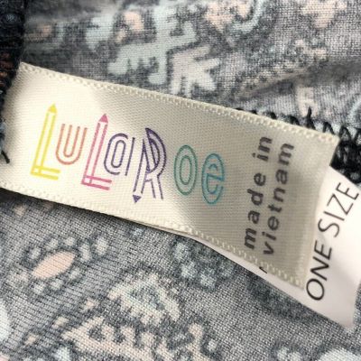 Lularoe Leggings All Over Print Teal Black Orange One Size