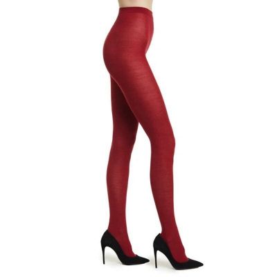 Wolford Merino Tights Virgin Wool Blend Soft Cherry Red Sz XS