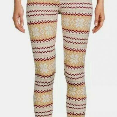 Time and True High Rise Fitted Leggings Size L (12-14) NWT Fairisle