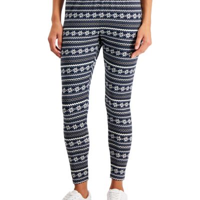 Style & Co Womens Fair Isle Print Fleece Leggings