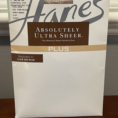 Hanes Absolutely Ultra Sheer Pantyhose Control Top Plus Size 3 Pack New