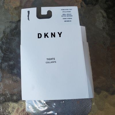 DKNY Tights Collants Black Clear Stones Shine Fishnet tight Small/Medium