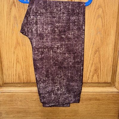 TC2 Lularoe Tall & Curvy 2 Leggings Art Deco Black Purple White NEW PRINT