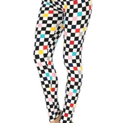 Race Checkered Rainbow Colored Leggings All Sizes Buttery Soft