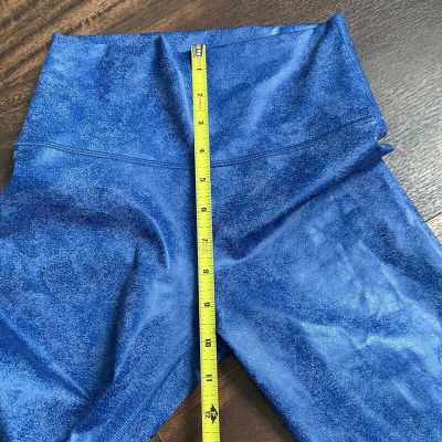 Offline By Aerie Faux Leather Metallic Shiny Blue Ankle Leggings Size S