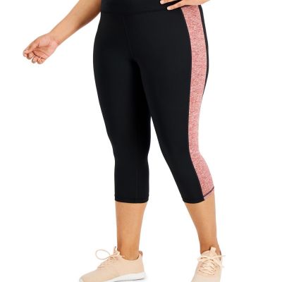 allbrand365 designer Womens Activewear Plus Size Colorblocked Capri Leggings,2X