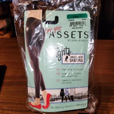 NEW Spanx Love Your Assets Shaping Tights Size 3 Black Ankle Length Matte Opaque