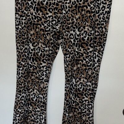 Cheeta Print Leggings Flare Wide Leg Juniors XXL