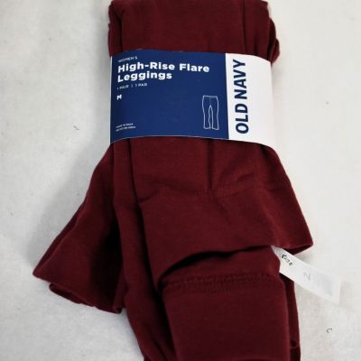 Old Navy High Rise Flare  Leggings Burgundy Size Medium Women's New