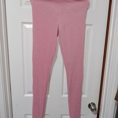 NWT Naked Wardrobe Glitter High Waist Leggings In Pink medium