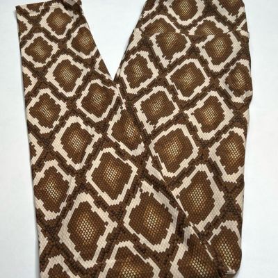 NEW LuLaRoe OS Leggings SNAKE BROWN CREAM Chocolate Wild ANIMAL Rattle Western