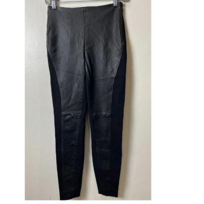 RALPH LAUREN BLACK LABEL LAMBSKIN LEATHER RIDING LEGGING PANTS 4 S