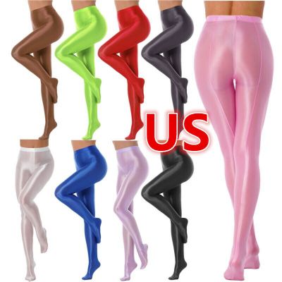 US Womens Shiny Silk Oil Glossy Pantyhose Shapewear Ultra Tigths Stockings