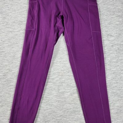 High Waisted Workout Leggings Buttery Soft Tummy Control Womens Size XS Purple
