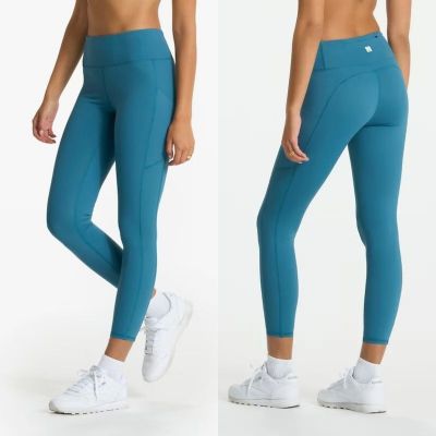 Vuori Stride Legging Dark Luna Teal Athletic Athleisure Workout Sz Medium