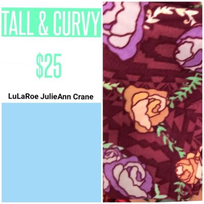 New/Never Worn Size TC (Tall & curvy) Lularoe leggings, Roses Floral