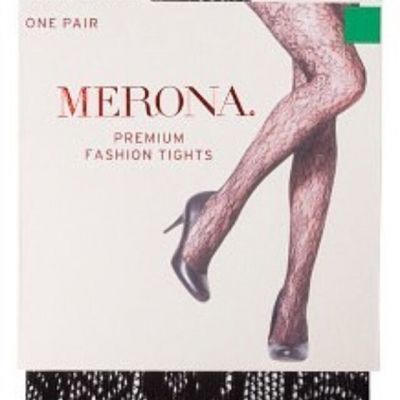 New Retro Burlesque PinUp Merona Black Sheer Floral Premium Fashion Tights 1x
