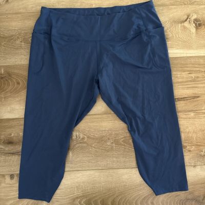 Under Armour Plus Size Meridian Leggings Blue Size 3X Crop with Pockets