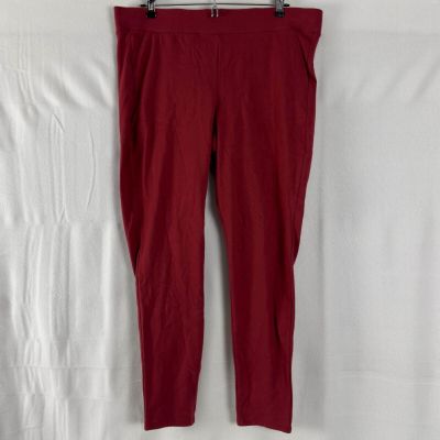 Torrid Plus Size 2X Red Soft Crop Leggings Pockets Stretch Comfort Ankle Pants