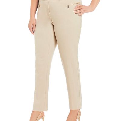 Calvin Klein Plus Size 18W Luxe Stretch Waist Snap Tab Zip Pocket Ankle Pants