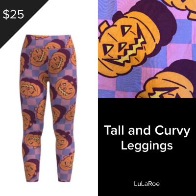 NEW LuLaRoe Tall & Curvy TC Leggings 2024 Halloween Wicked Cute Plaid Pumpkins