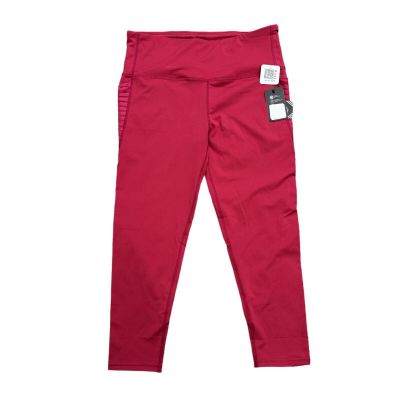 BSP Active Capri Side Pocket Leggings in Berry Red, Size 2X