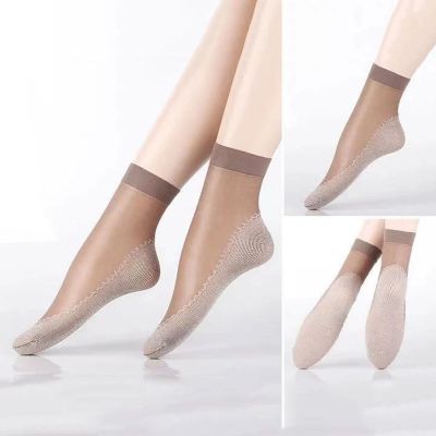 10 Pairs Summer Socks Solid Color Cool See Through Summer Women Socks Seamless